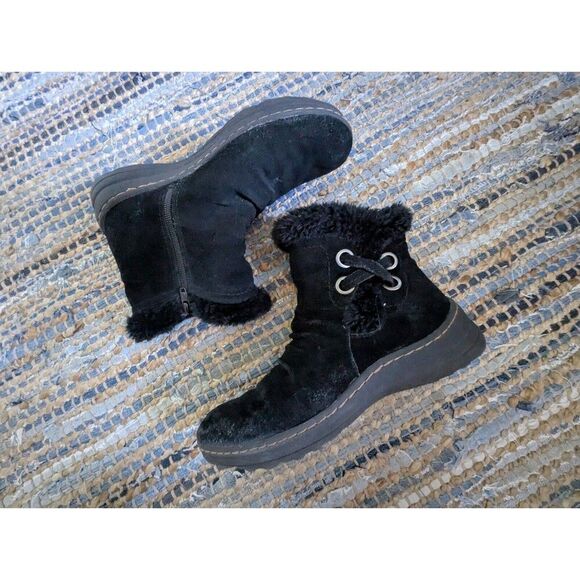 Baretraps Womens 7.5 Adalyn Boots Black Suede Winter Faux Fur Zipper Booties - Picture 6 of 9